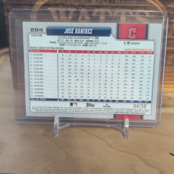 2026 Topps Jose Ramirez 75th Anniversary Gold Diamante #4/50 Guardians 🔥🔥🔥 - Picture 3 of 4